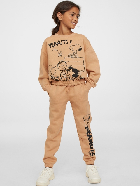 

H&M Girls Beige & Black Snoopy Printed 2-Piece Set