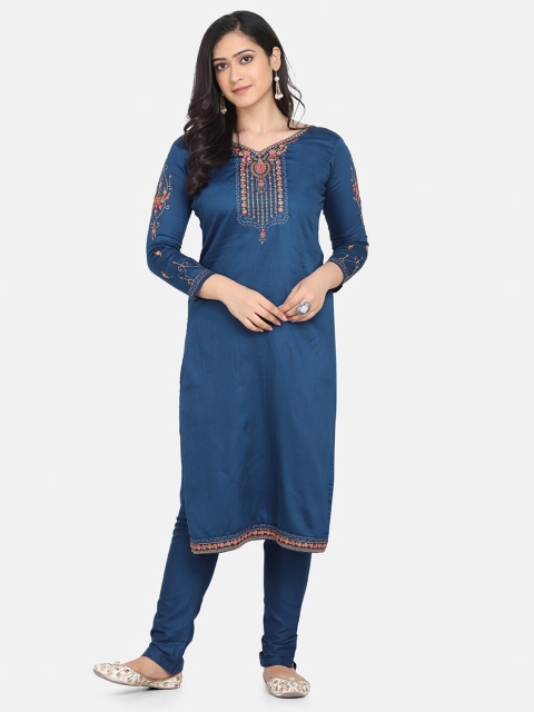 

Shaily Navy Blue & Pink Embroidered Unstitched Dress Material