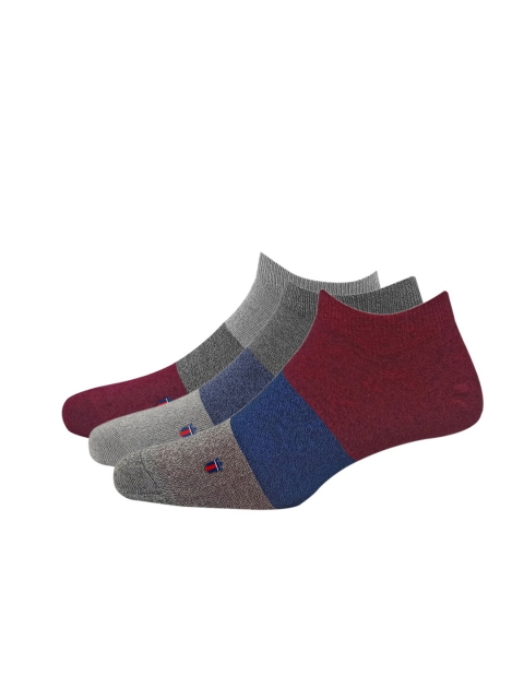 

Louis Philippe Pack-3 Men Patterned Cotton Ankle-Length Socks, Maroon