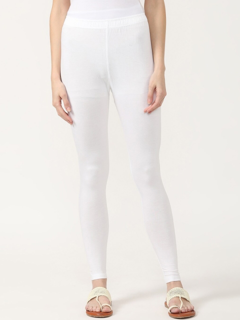 

V2 Value & Variety Women White Solid Ankle-Length Leggings