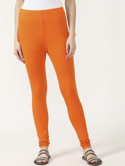 

V2 Value & Variety Women Orange Solid Churidar-Length Leggings