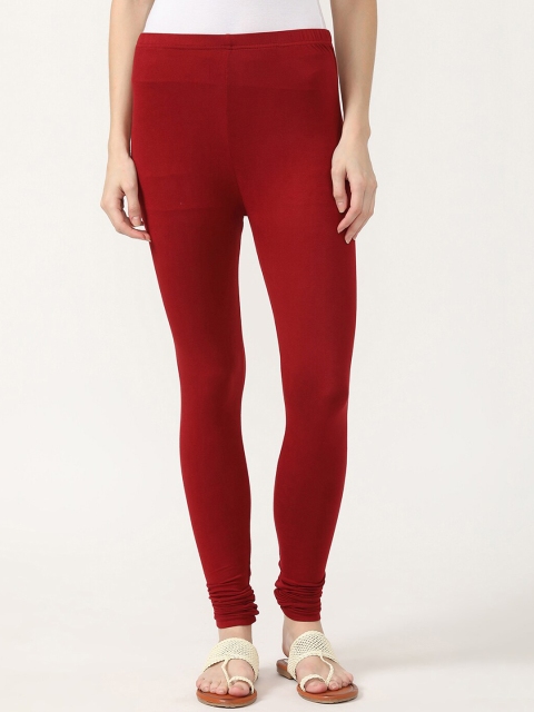 

V2 Value & Variety Women Maroon Solid Churidar-Length Leggings
