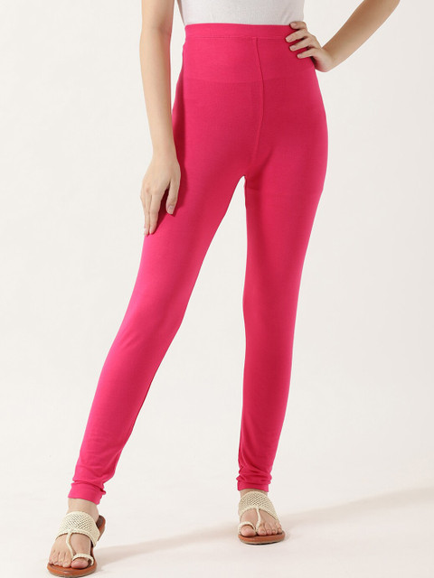 

V2 Value & Variety Women Pink Solid Ankle-Length Leggings