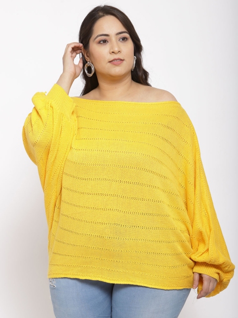 

iki chic Yellow Bishop Sleeves Bardot Top