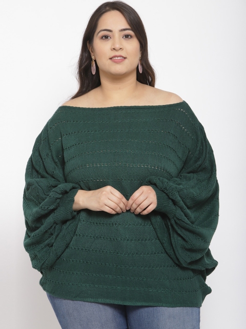 

iki chic Green Off-Shoulder Bardot Top