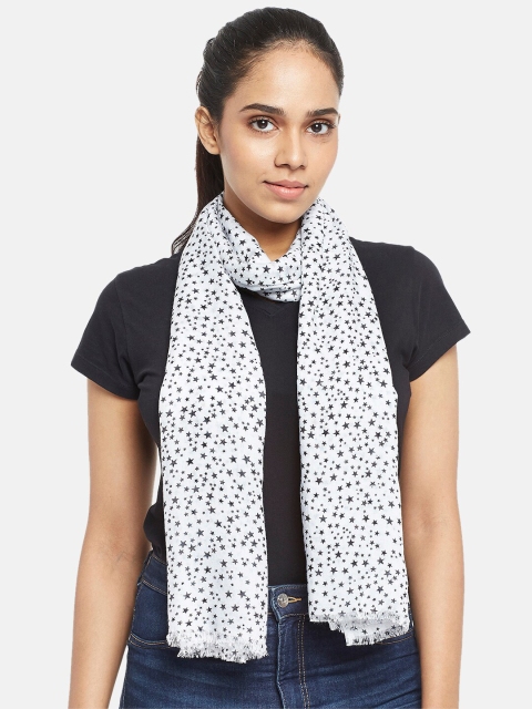

Honey by Pantaloons Women White & Black Printed Scarf