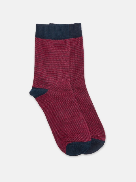 

RICHARD PARKER by Pantaloons Men Red & Navy Blue Striped Calf-Length Socks
