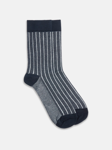 

RICHARD PARKER by Pantaloons Men Navy Blue & White Striped Ankle-Length Socks