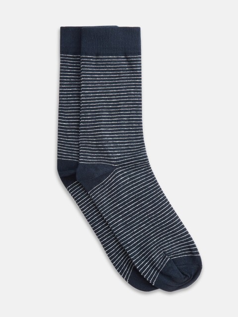

RICHARD PARKER by Pantaloons Men Navy Blue & White Striped Above Ankle-Length Socks