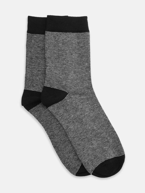 

RICHARD PARKER By Pantaloons Men Black & White Patterned Ankle-Length Socks