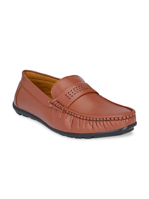 

BUCIK Men Tan Perforations Loafers