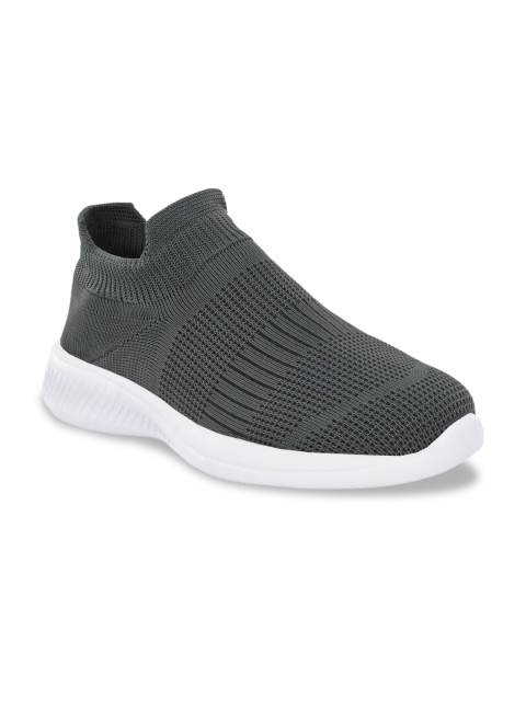 

Ferraiolo Men Grey Woven Design Slip-On Sneakers