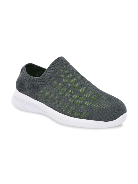 

Ferraiolo Men Grey Woven Design Slip-On Sneakers