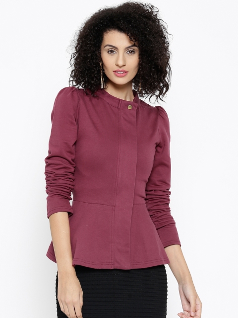 

SASSAFRAS Maroon Peplum Jacket