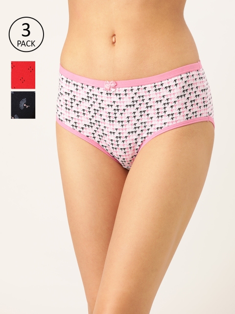 

Lady Lyka Womens Pack of 3 Cotton Hipster Panties - STRAWBERRY-2, Blue