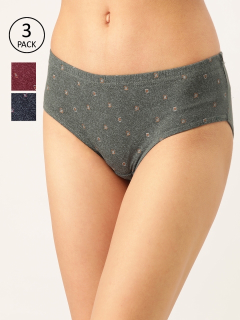 

Lady Lyka Womens Pack of 3 Cotton Hipster Panties - TANGRINE-18, Green