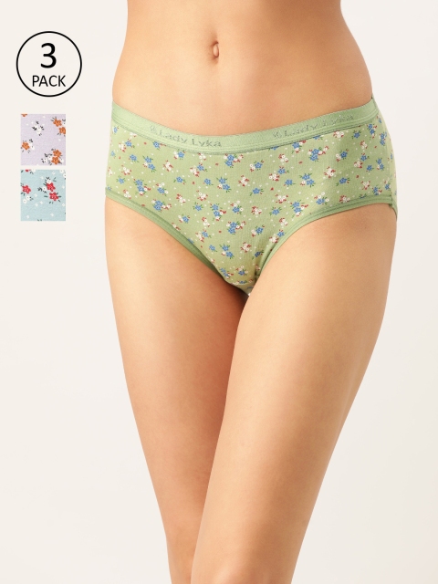 

Lady Lyka Womens Pack of 3 Cotton Hipster Panties - ENCOURAGE-5, Blue