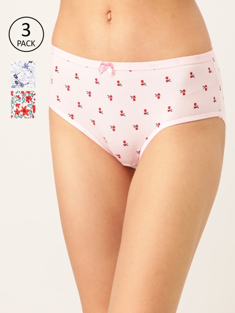 

Lady Lyka Womens Pack of 3 Cotton Hipster Panties - STRAWBERRY-1, Red