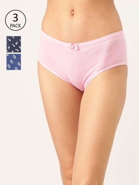 

Lady Lyka Womens Pack of 3 Cotton Hipster Panties - STRAWBERRY-6, Blue