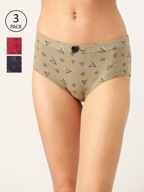 

Lady Lyka Womens Pack of 3 Cotton Hipster Panties - TREASSURES-1, Black