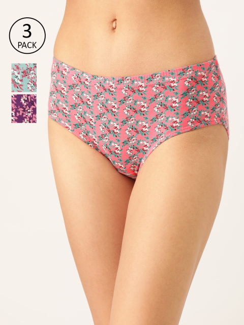

Lady Lyka Womens Pack of 3 Cotton Hipster Panties - ROSSEAT-11, Purple