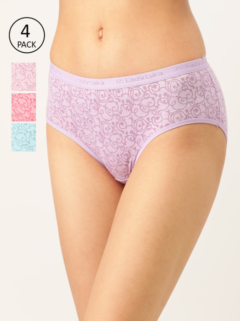 

Lady Lyka Womens Pack of 3 Cotton Hipster Panties - FIESTA-2NU, Multi
