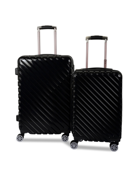 

Polo Class Set Of 2 Black Solid Hard-Sided Trolley Suitcases