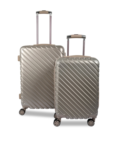 

Polo Class Set Of 2 Silver-Toned Textured Hard-Sided Trolley Suitcase