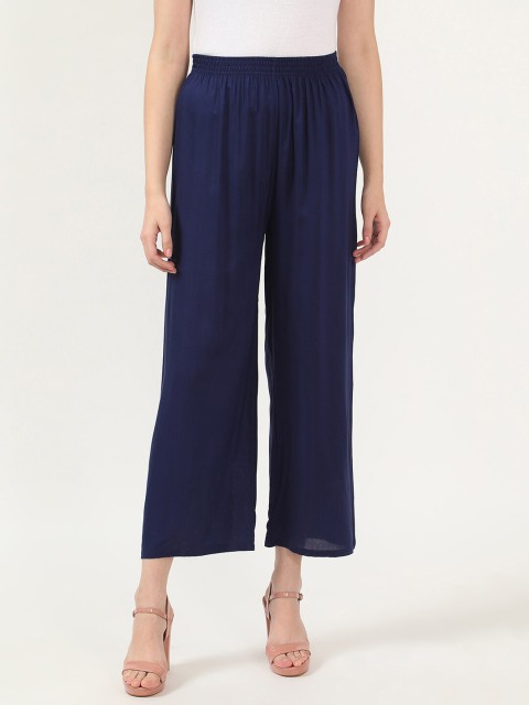 

V2 Value & Variety Women Navy Blue Knitted Palazzos