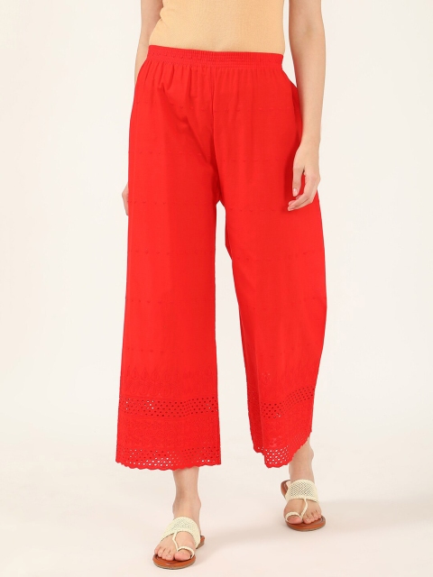 

V2 Value & Variety Women Red Knitted Ethnic Palazzos
