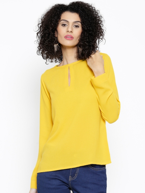 

SASSAFRAS Women Yellow Solid Top