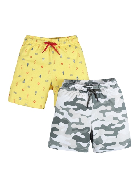 

PLUM TREE Boys Yellow Camouflage Printed Regular Shorts