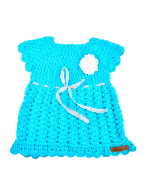 

The Original Knit Girls Handmade Blue & White Dress