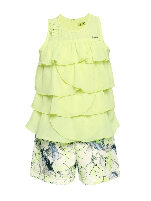 

Tiny Baby Girls Yellow Ruffle Top with Shorts