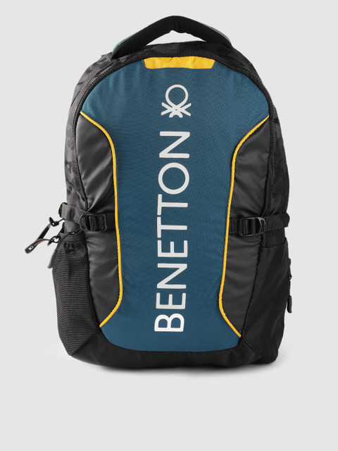 

United Colors of Benetton Unisex Teal Blue & White Brand Logo 15 Inch Laptop Backpack
