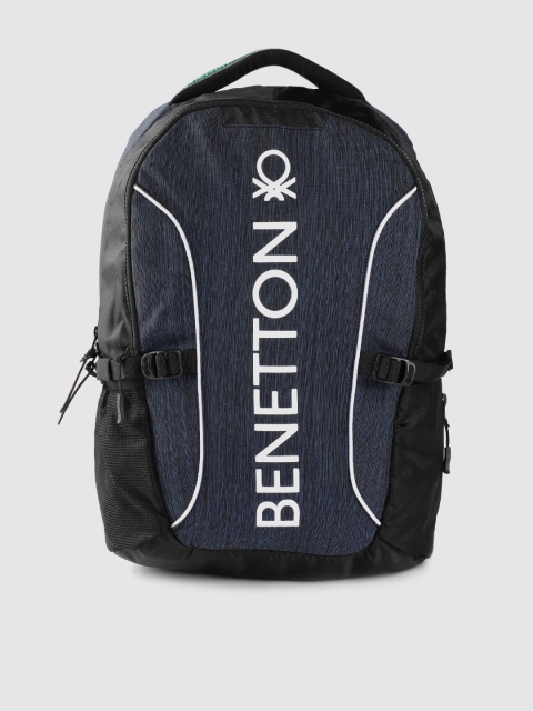 

United Colors of Benetton Unisex Navy Blue & White Brand Logo 15 Inch Laptop Backpack