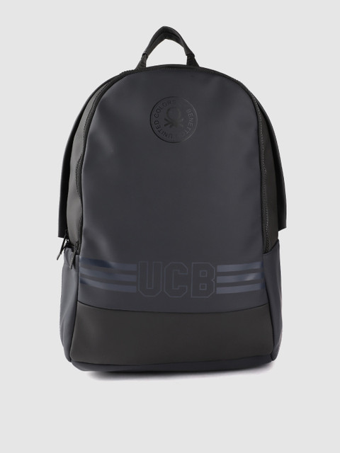 

United Colors of Benetton Unisex Navy Blue & Black Brand Logo 15 Inch Laptop Backpack