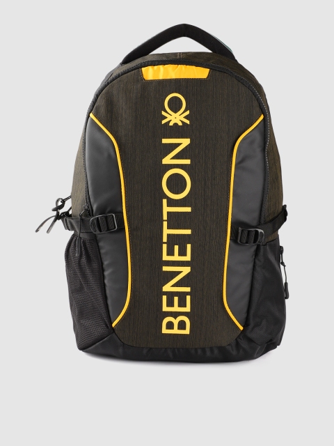 

United Colors of Benetton Unisex Olive Green Brand Logo 15 Inch Laptop Backpack