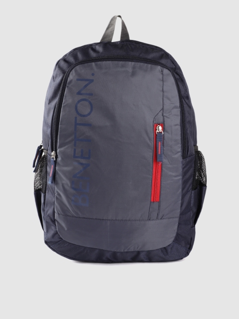 

United Colors of Benetton Unisex Navy Blue Solid 15 Inch Laptop Backpack