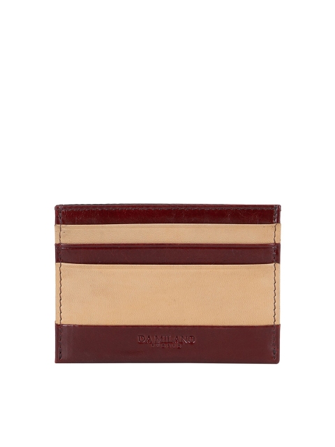 

Da Milano Unisex Brown & Beige Colourblocked Leather Card Holder