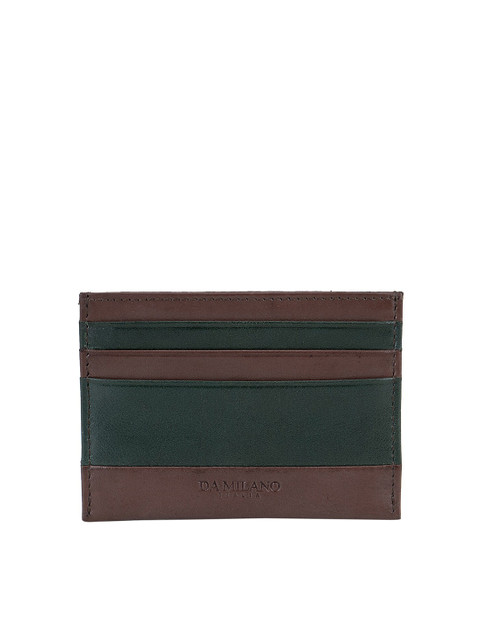 

Da Milano Unisex Brown & Black Card Holder