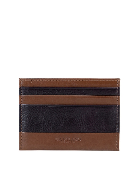 

Da Milano Unisex Brown & Black Leather Card Holder