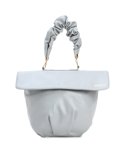 

FOREVER 21 Grey PU Structured Handheld Bag