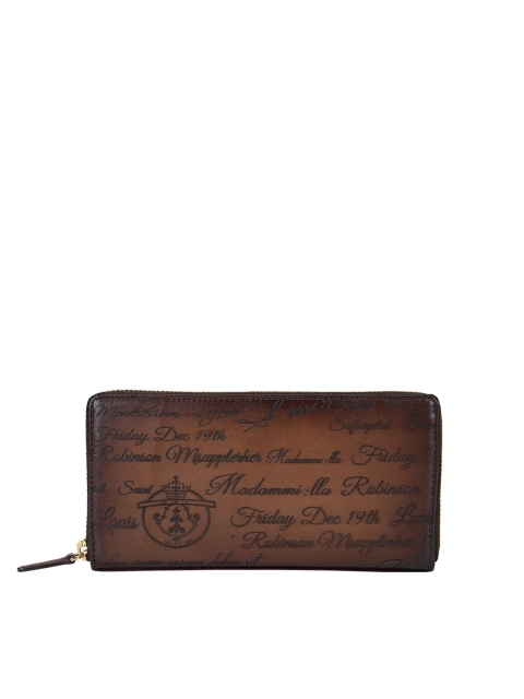 

Da Milano Women Brown Textured Leather Zip Around Wallet