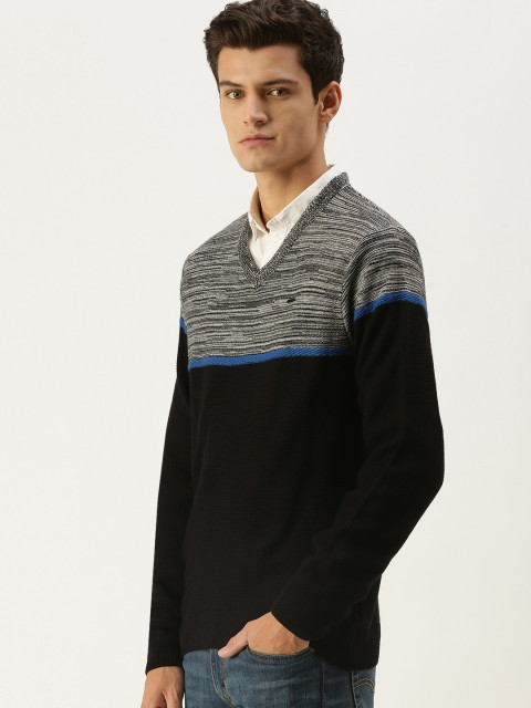 

Proline Active Men Black & Grey Colourblocked Pullover Sweater