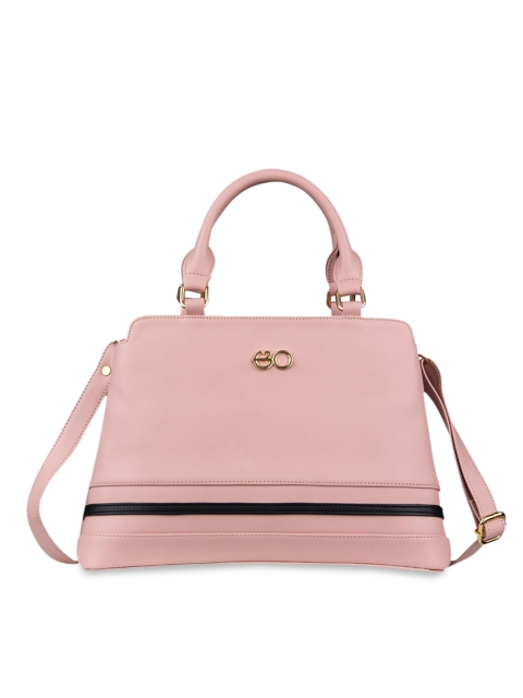 

E2O Pink PU Structured Handheld Bag with Cut Work