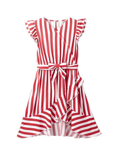 

Cub McPaws Girls Red and White Striped Tulip Dress
