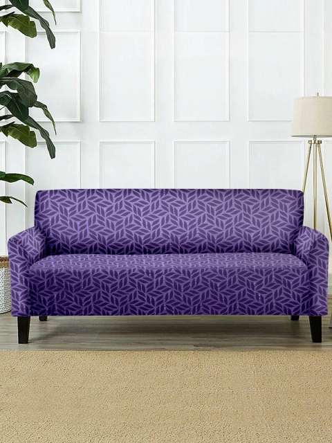 

Cortina Purple Printed 3-Seater Stretchable Non-Slip Sofa Slipcover