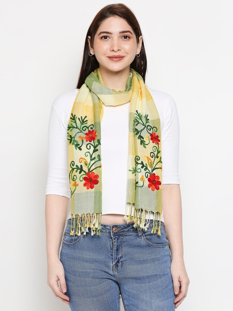 

Get Wrapped Women Multicoloured & Yellow Embroidered Scarf, Multi