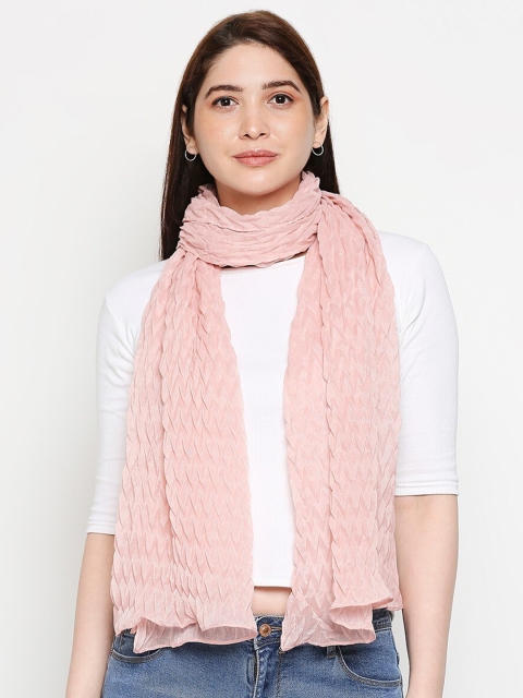 

Get Wrapped Women Pink Self Design Scarves